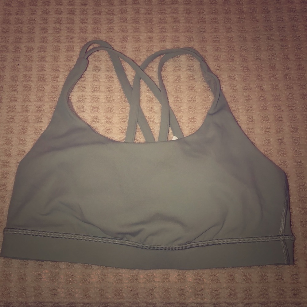 Lulu Lemon Olive green criss-cross back Sports Bra